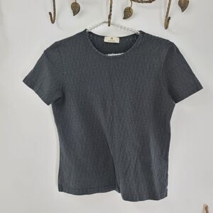 Etienne Aigner black 90s baby tee semi transparent